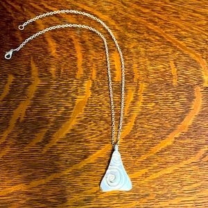 Silver Triangle Swirls Necklace